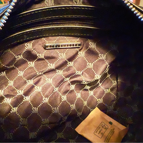 Steve Madden NWT Black Brhodes Shoulder Bag Bold Brand Silver Bling Logo (P141) - Picture 10 of 12